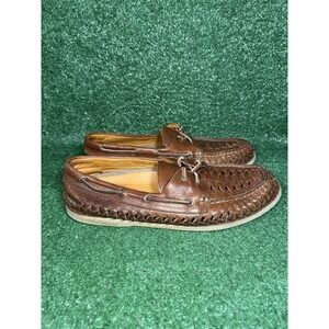Sperry Gold Cup Mens Size 11 Top-Sider Boat Shoes Moccasin Woven Leather Sneaker